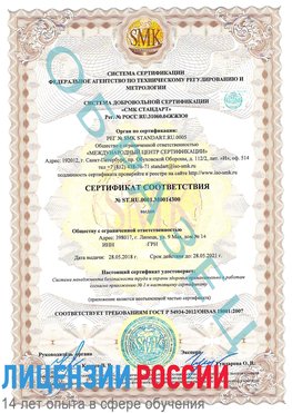 Образец сертификата соответствия Корсаков Сертификат OHSAS 18001